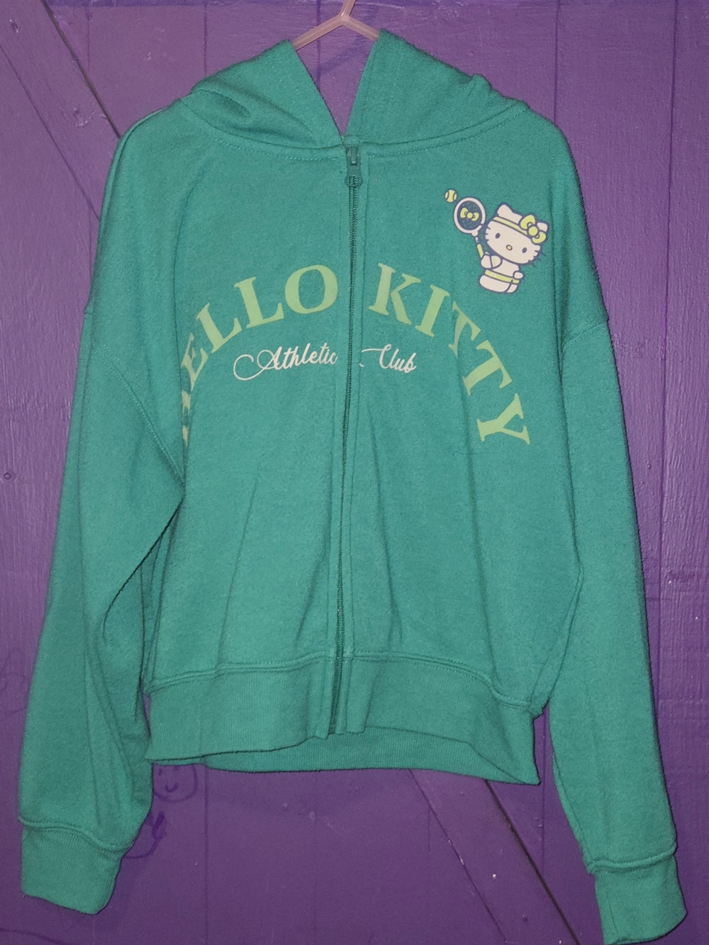 Hello Kitty Green Zip Hoodie